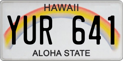 HI license plate YUR641
