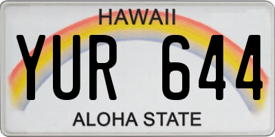 HI license plate YUR644