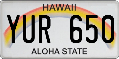 HI license plate YUR650