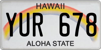 HI license plate YUR678