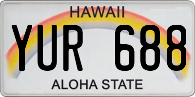 HI license plate YUR688