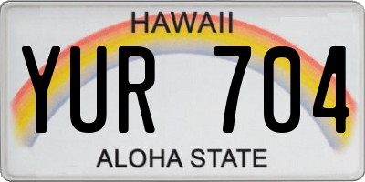 HI license plate YUR704