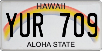 HI license plate YUR709