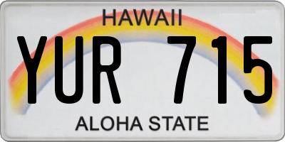 HI license plate YUR715