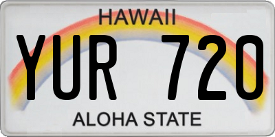 HI license plate YUR720