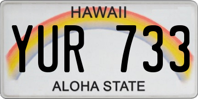 HI license plate YUR733
