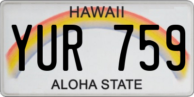 HI license plate YUR759