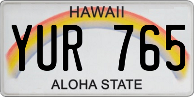 HI license plate YUR765