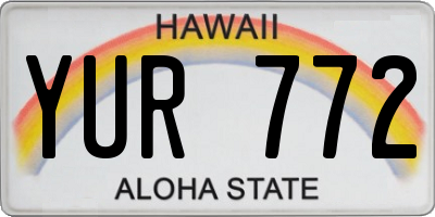 HI license plate YUR772
