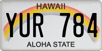 HI license plate YUR784