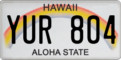 HI license plate YUR804
