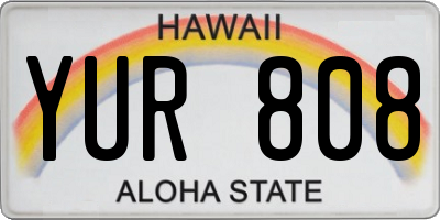 HI license plate YUR808