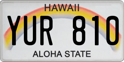 HI license plate YUR810
