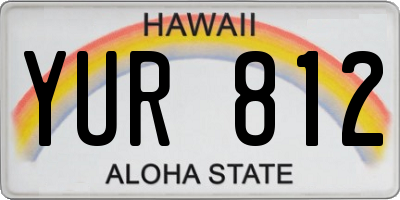 HI license plate YUR812