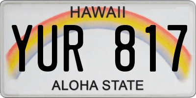 HI license plate YUR817