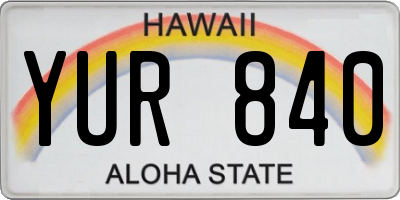 HI license plate YUR840
