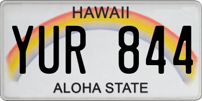 HI license plate YUR844