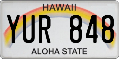 HI license plate YUR848