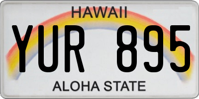 HI license plate YUR895