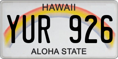 HI license plate YUR926