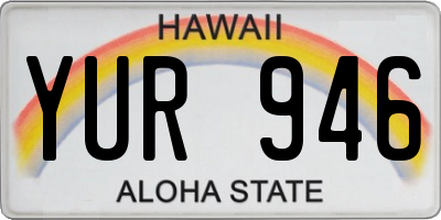HI license plate YUR946
