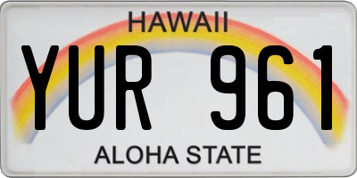 HI license plate YUR961