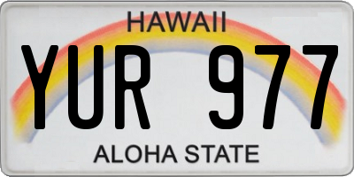 HI license plate YUR977