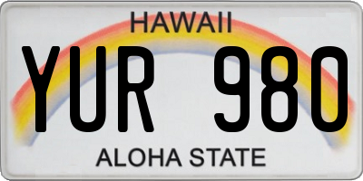 HI license plate YUR980