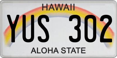 HI license plate YUS302
