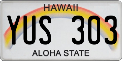 HI license plate YUS303
