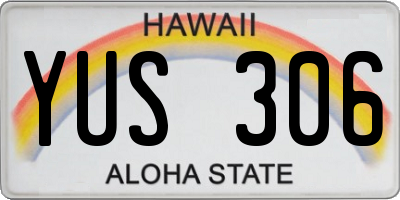 HI license plate YUS306