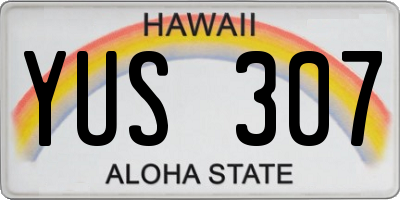 HI license plate YUS307