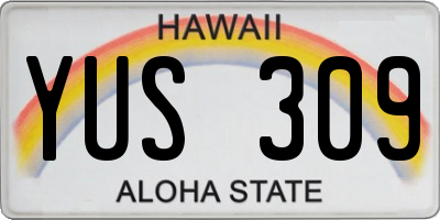 HI license plate YUS309