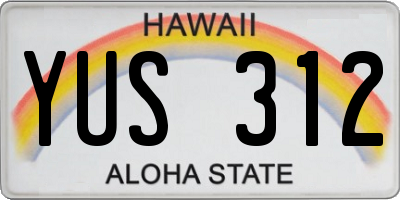 HI license plate YUS312