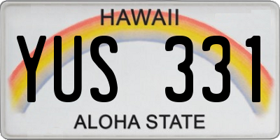 HI license plate YUS331