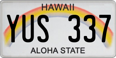 HI license plate YUS337