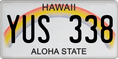 HI license plate YUS338