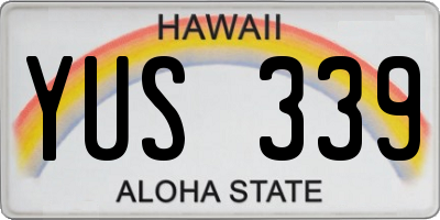 HI license plate YUS339