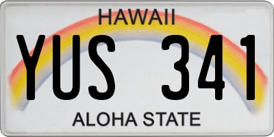 HI license plate YUS341