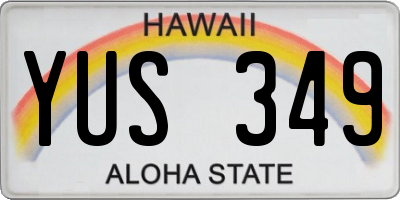 HI license plate YUS349