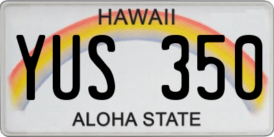 HI license plate YUS350