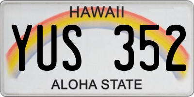 HI license plate YUS352