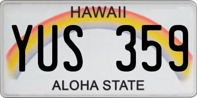 HI license plate YUS359