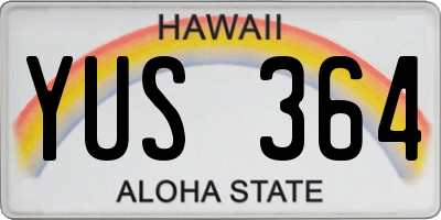 HI license plate YUS364