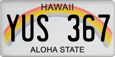 HI license plate YUS367