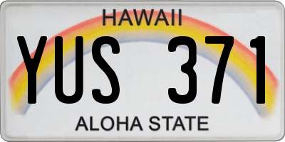 HI license plate YUS371