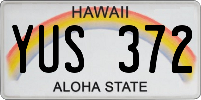 HI license plate YUS372