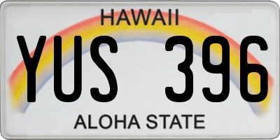HI license plate YUS396