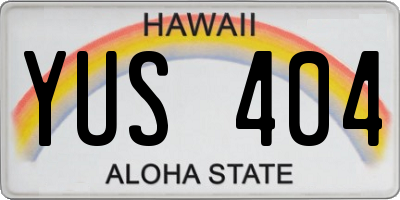 HI license plate YUS404