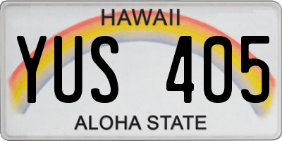 HI license plate YUS405